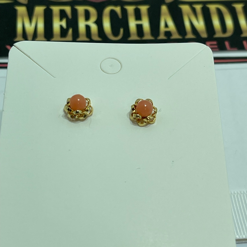 Coral Earrings In 18 K Gold